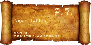 Payer Tullia névjegykártya